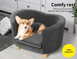PaWz Small Dog Warm Soft Bed Lounge Couch Soft Removable Cushion Chair Seat Grey at Pet Servo