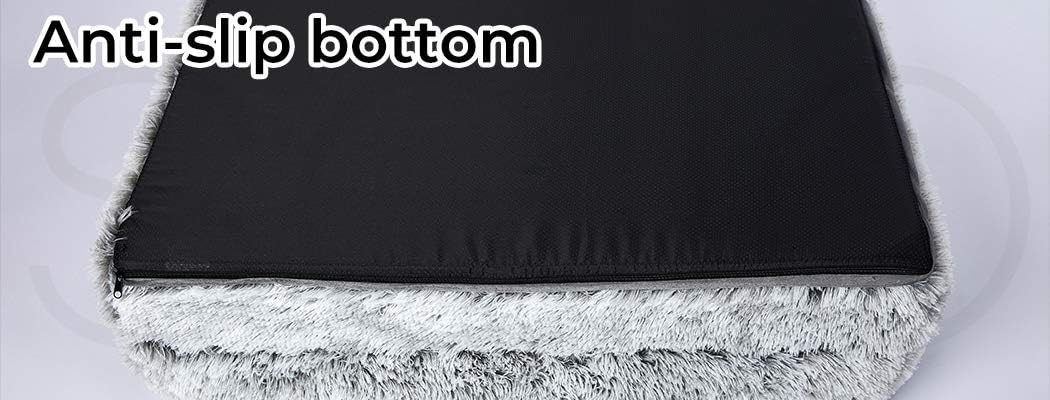 Close-up of a textured fabric with 'Anti-slip bottom' text on a light gray background at Pet Servo