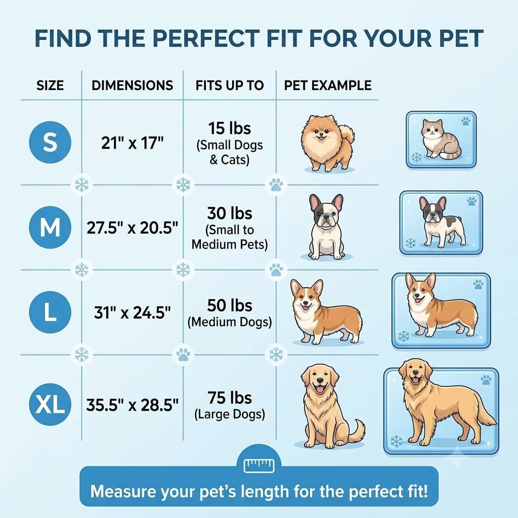 Pbed - Self Cooling Ice Silk Bed Mat for Small, Medium, & Large Pets, Blue at Pet Servo