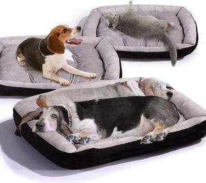 PaWz Large Dog Bed with Warm Mattress Cushion with Non-Slip Bottom and PP Cotton at Pet Servo