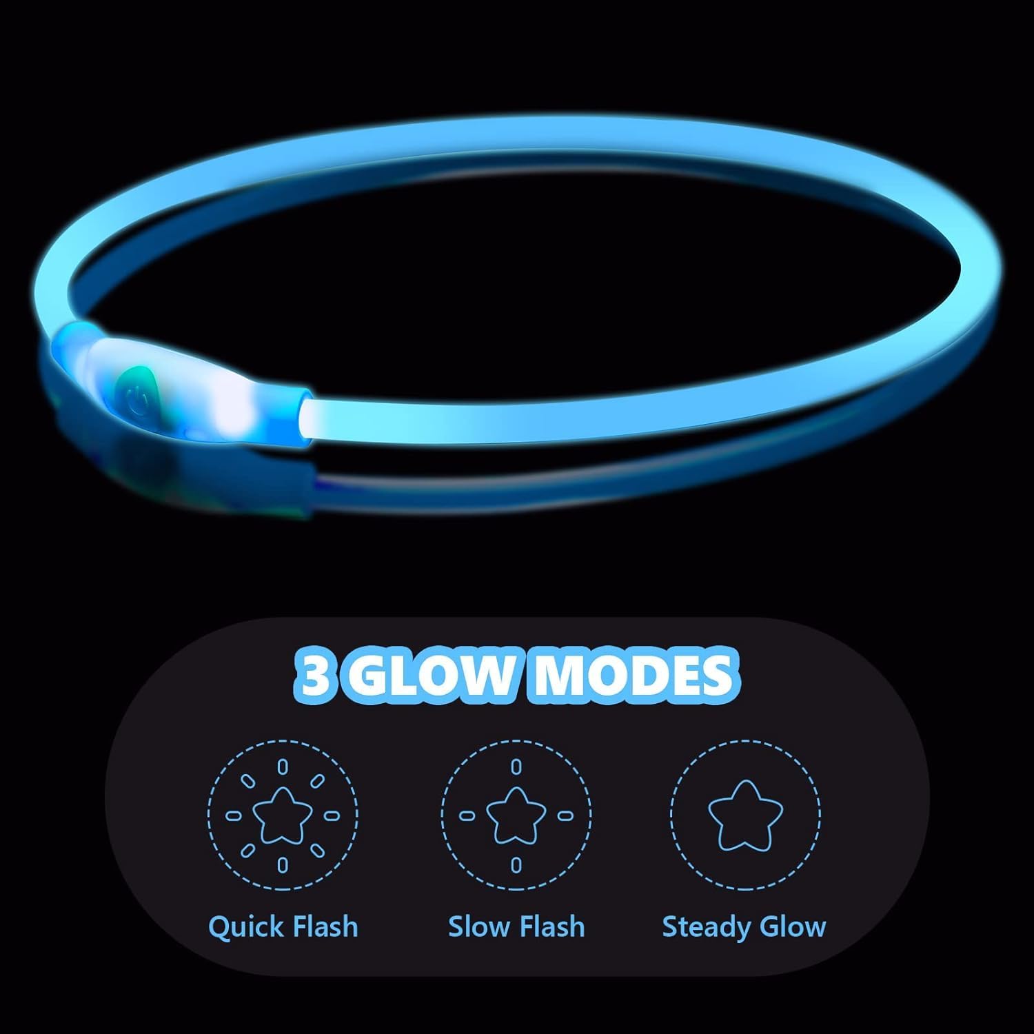 Dehlso - LED Dog Collar – Rechargeable Light-Up Safety Gear - Petservo