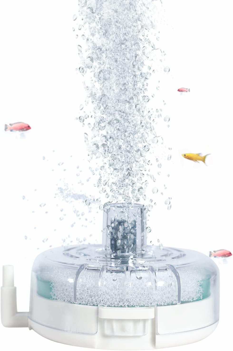 Fish tank filter with water flowing and small fish graphics on a white background at Pet Servo