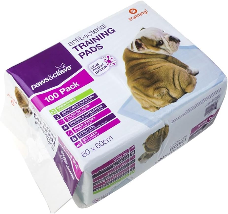 Paws & Claws - Antibacterial Puppy Training Pads, 60 x 60 cm  (Pack of 100)