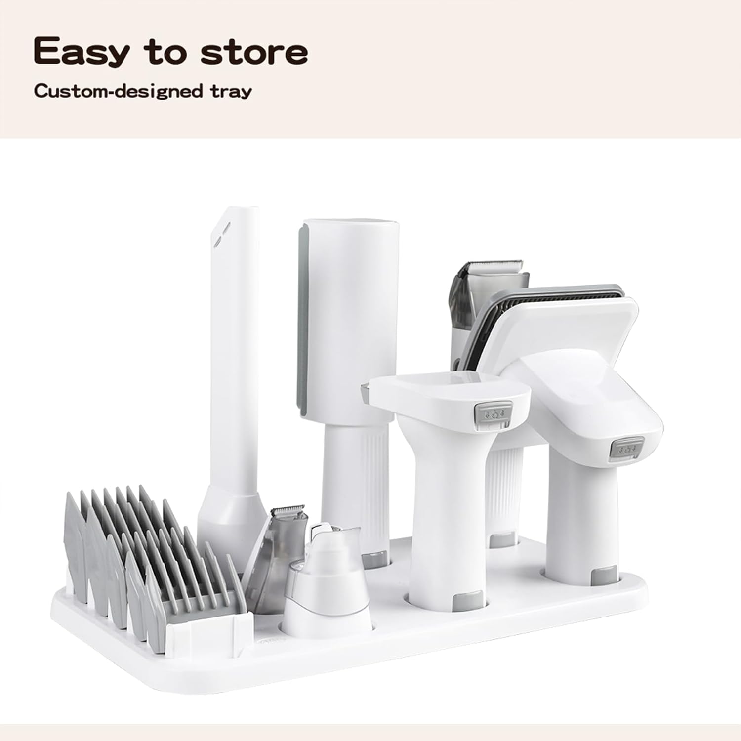 White kitchen organizer with various utensils on a light beige background at Pet Servo