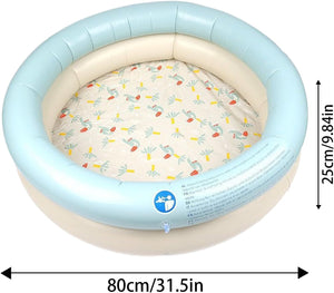 Inflatable playpen with dimensions displayed at Pet Servo