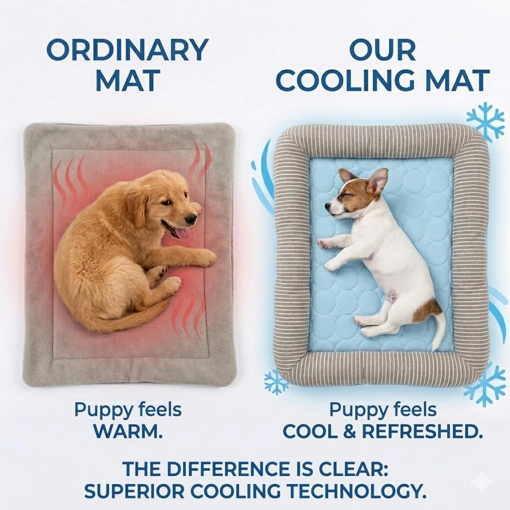 Pbed - Self Cooling Ice Silk Bed Mat for Small, Medium, & Large Pets, Blue at Pet Servo