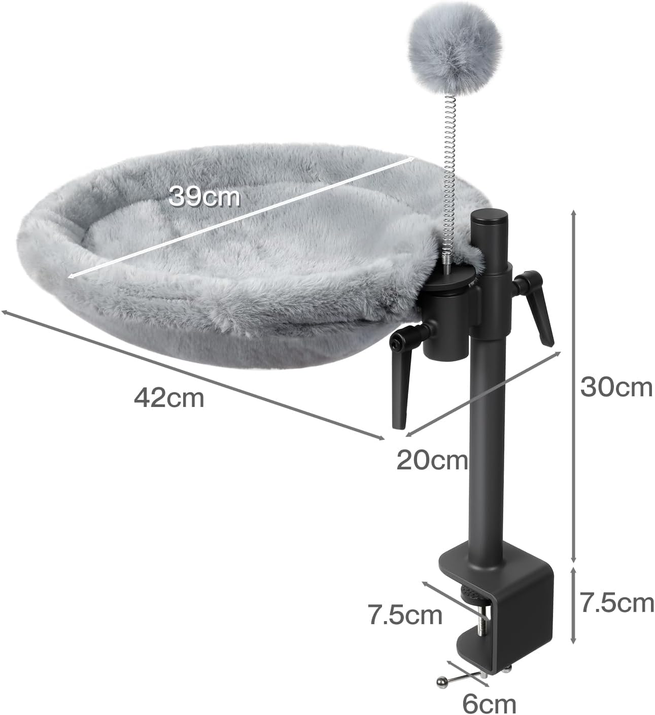 Pawz - Cat Desk Perch 360° Rotating Nest with Height Adjustable Washable Fabrics at Pet Servo