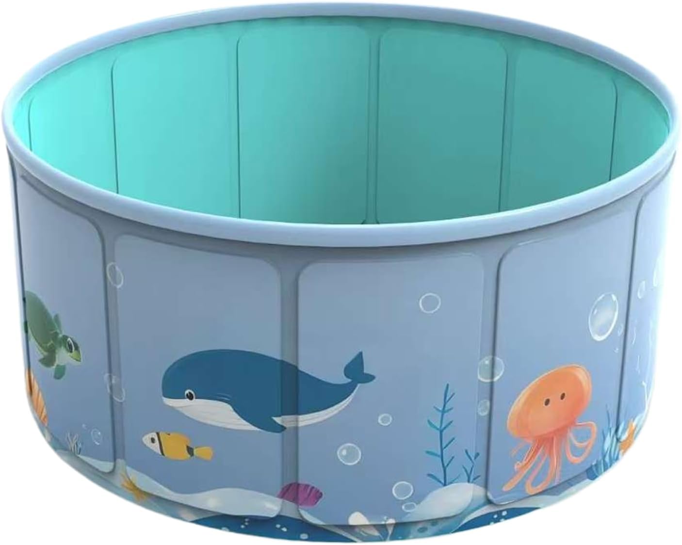 Children's inflatable pool with ocean-themed design featuring a whale, octopus, and turtle at Pet Servo