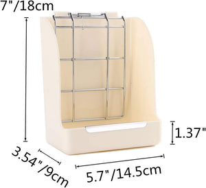 Beige pet carrier with dimensions labeled on a white background at Pet Servo