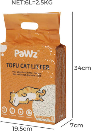 PaWz - Natural Original Tofu Cat Litter Clumping, Flushable, Ultra Absorbent and Fast Drying at Pet Servo