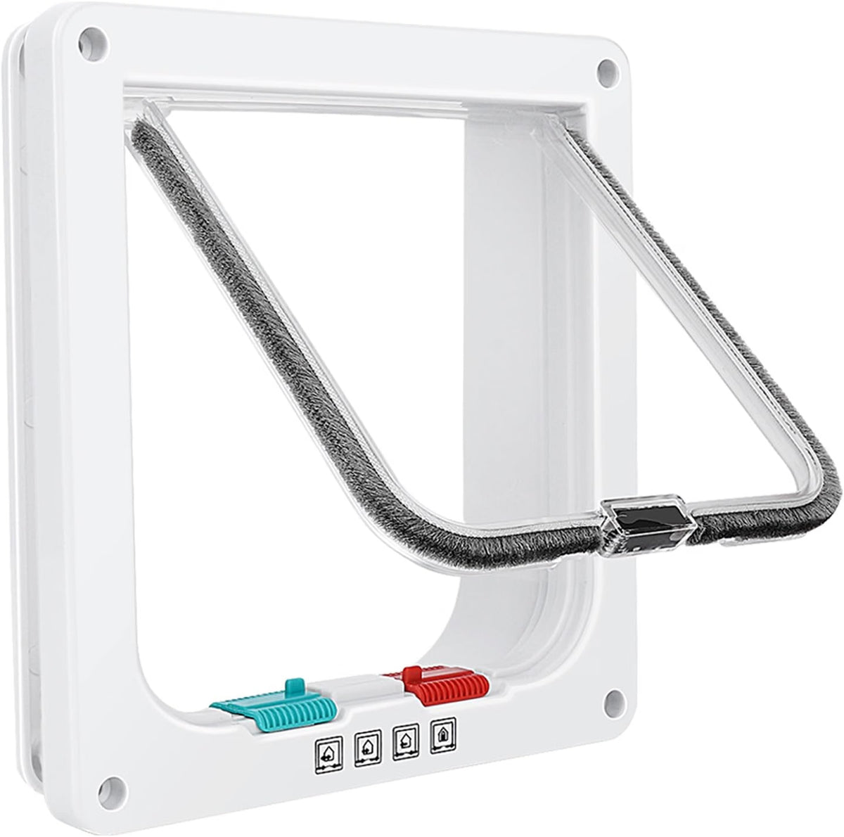Pet door with a flap on a white background