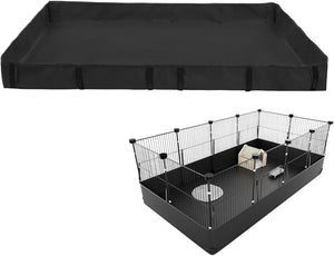 Pet cage with black top cover and wire sides on a white background at Pet Servo