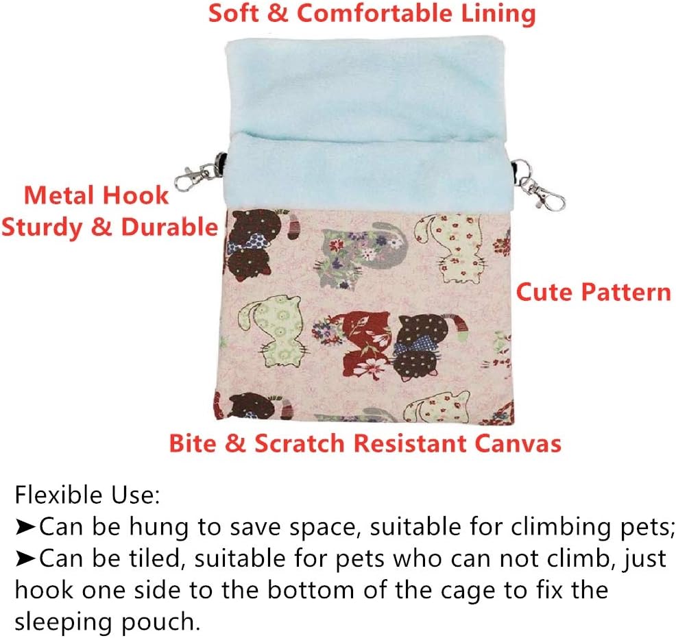 Litewoo - Small Pets Sugar Gliders Sleeping Bag (Pink Cat) - Pet Servo