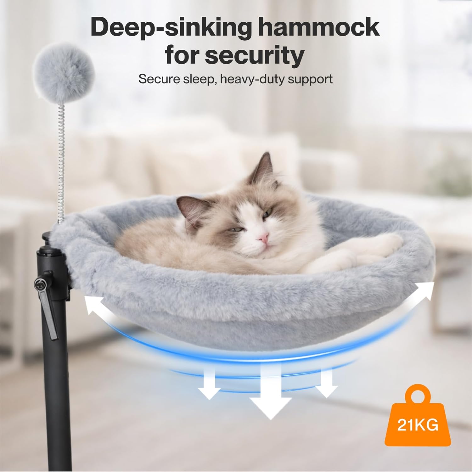 Pawz - Cat Desk Perch 360° Rotating Nest with Height Adjustable Washable Fabrics at Pet Servo