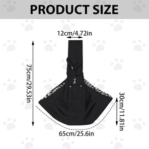 Measurement chart for a black umbrella with dimensions labeled at Pet Servo
