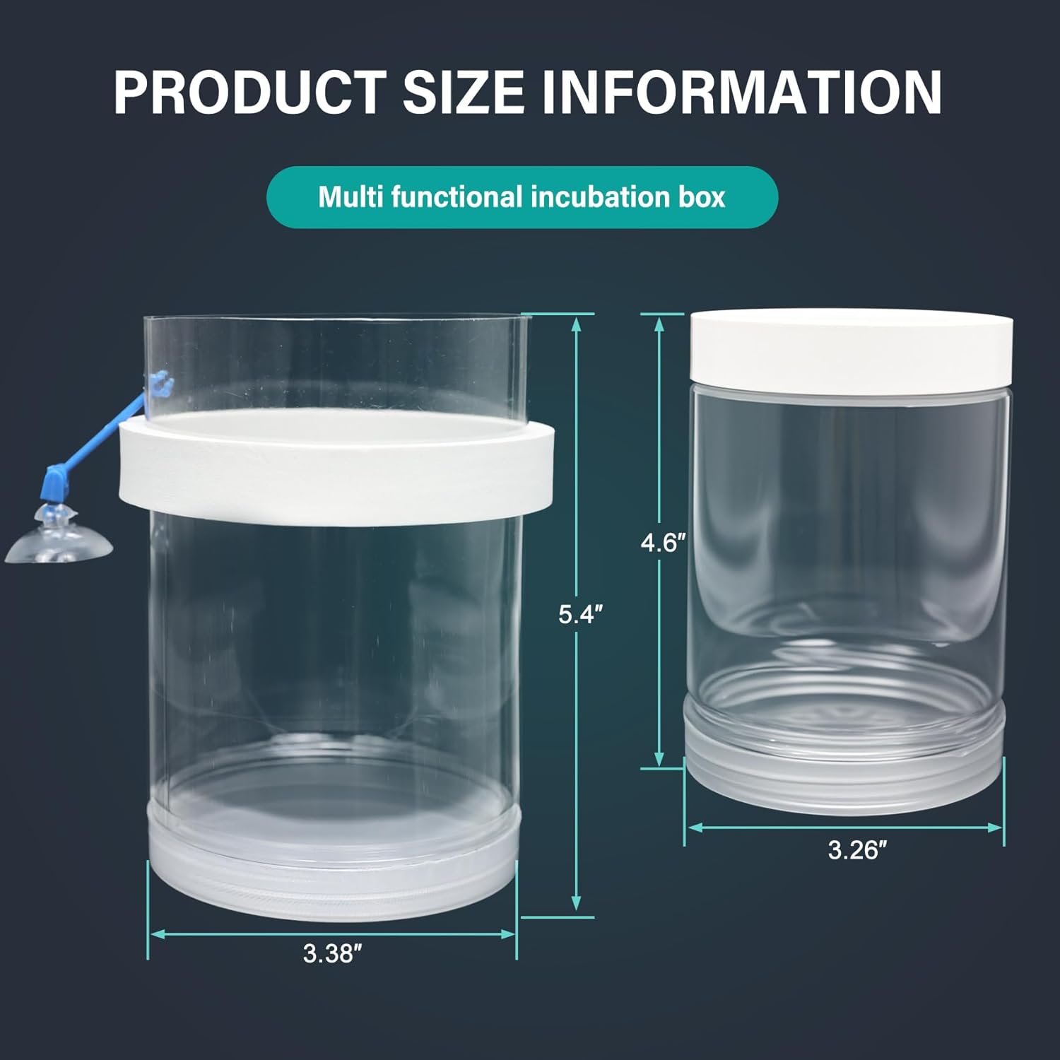 Multi-functional incubation box with dimensions on a dark background at Pet Servo
