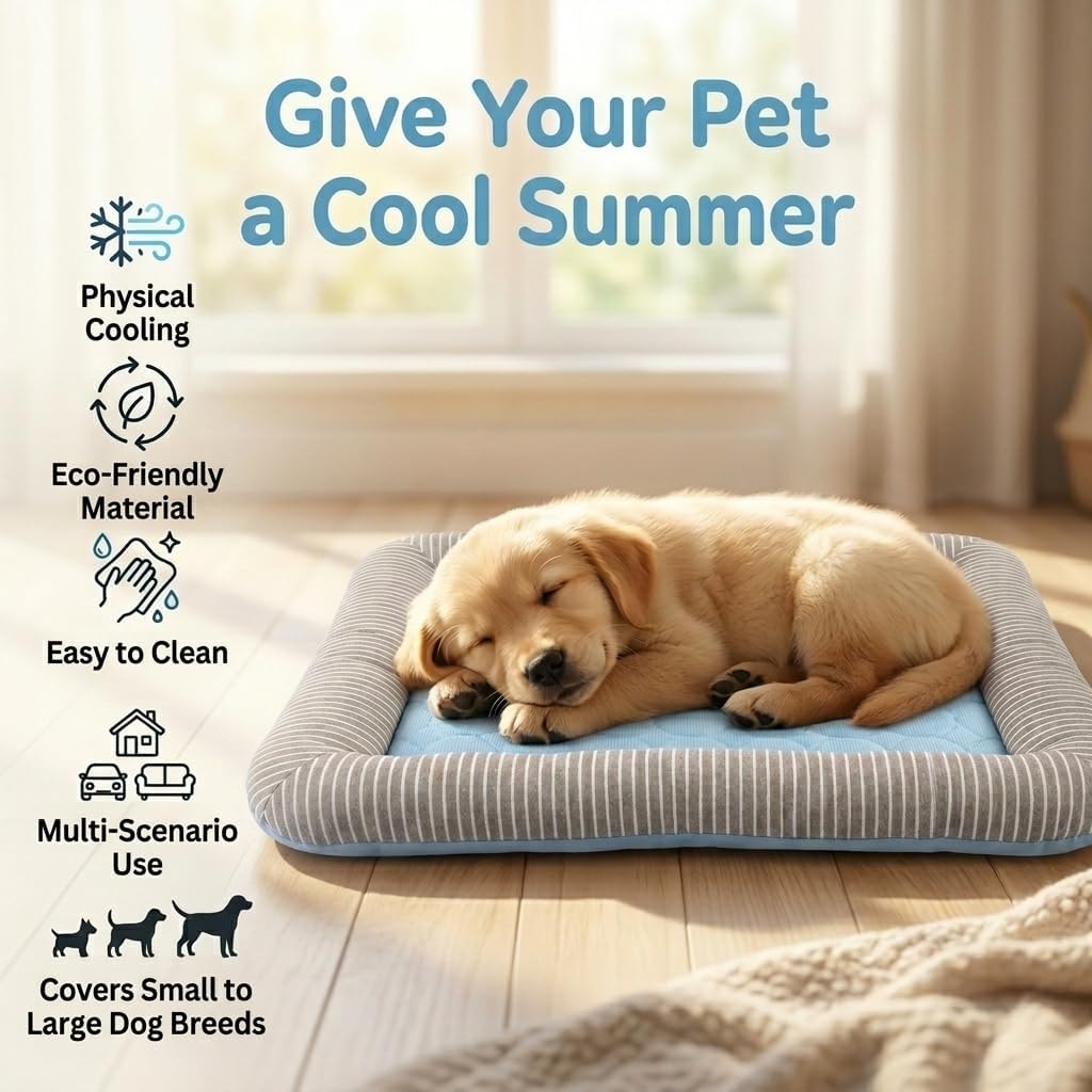 Pbed - Self Cooling Ice Silk Bed Mat for Small, Medium, & Large Pets, Blue at Pet Servo