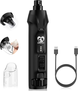 Pet grooming tool with attachments and USB cable on a white background at Pet Servo