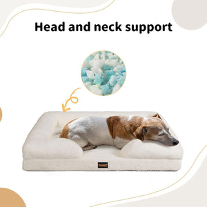 PaWz Memory Foam Pet Sofa Bed with Removable Washable Fluffy Cover (White) at Pet Servo