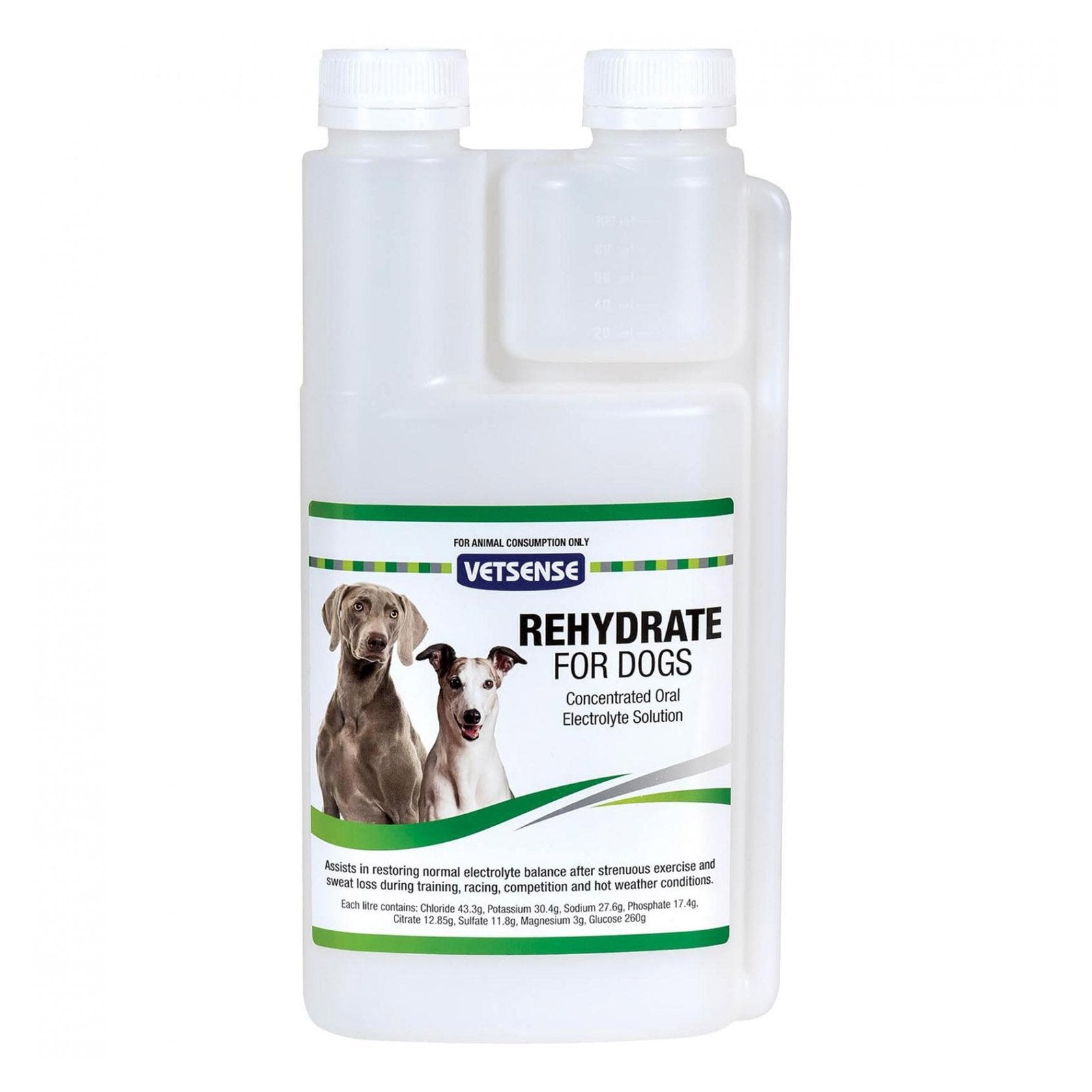 Vetsense rehydrate solution for dogs on a white background at Pet Servo