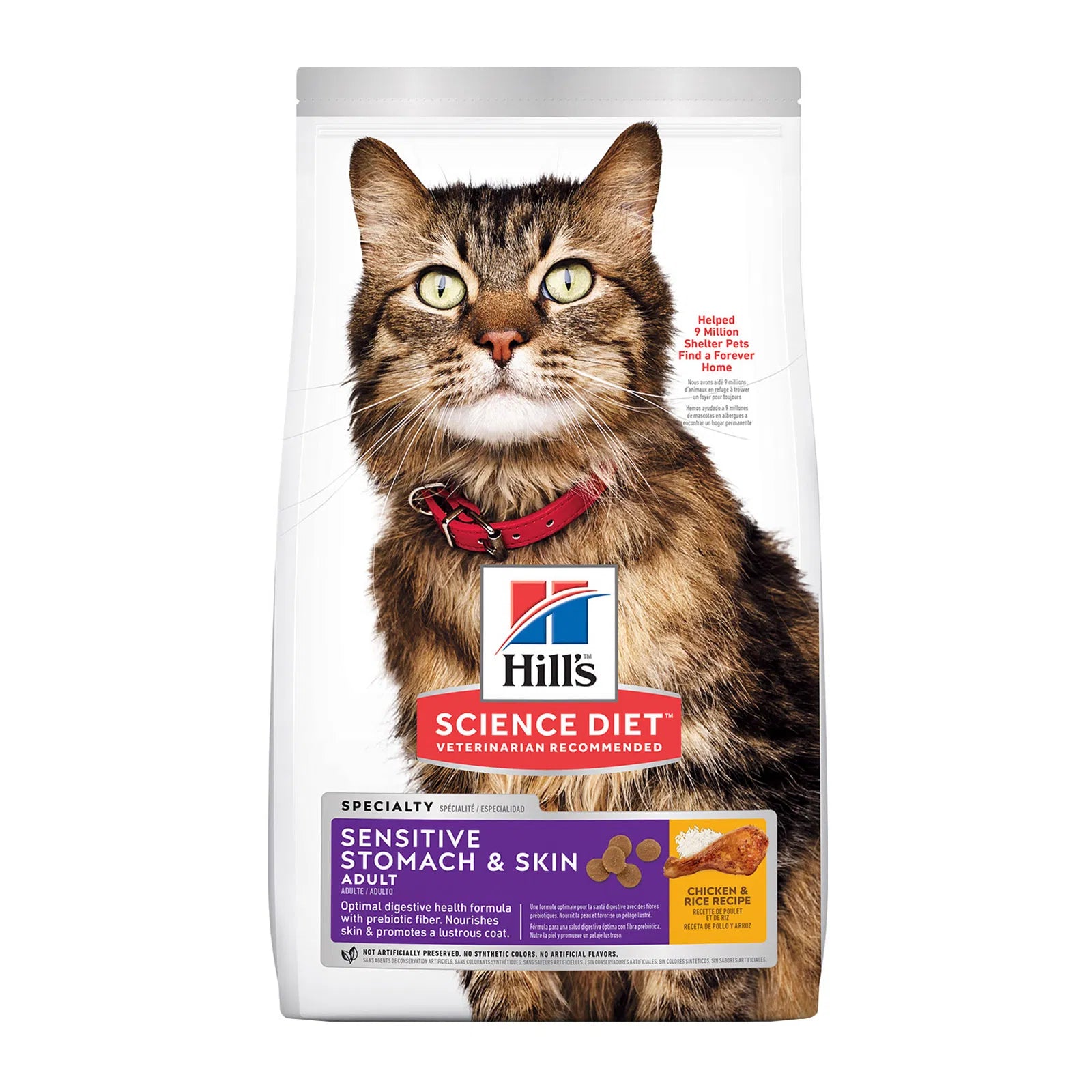 Hill's Science Diet cat food bag with a cat on the label against a white background at Pet Servo