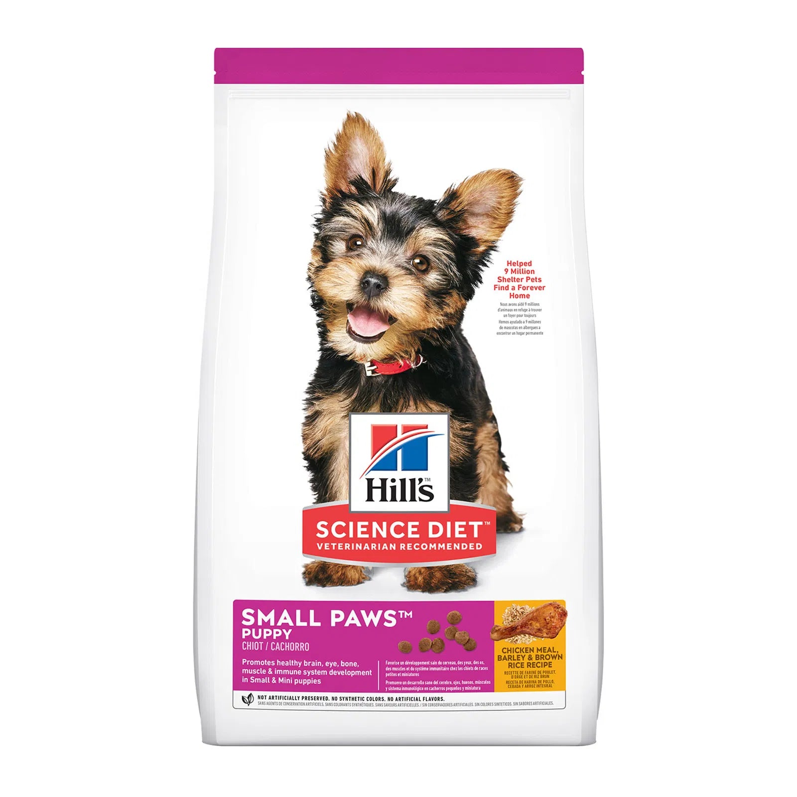 Hills Science Diet Small Paws Puppy food packaging on a white background at Pet Servo