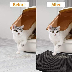 YES4PETS 2 x Double Layer Cat Litter Tray Trap Catch Mat - PetServo