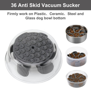 Anti-skid vacuum sucker for pet bowls with text on a white background at Pet Servo