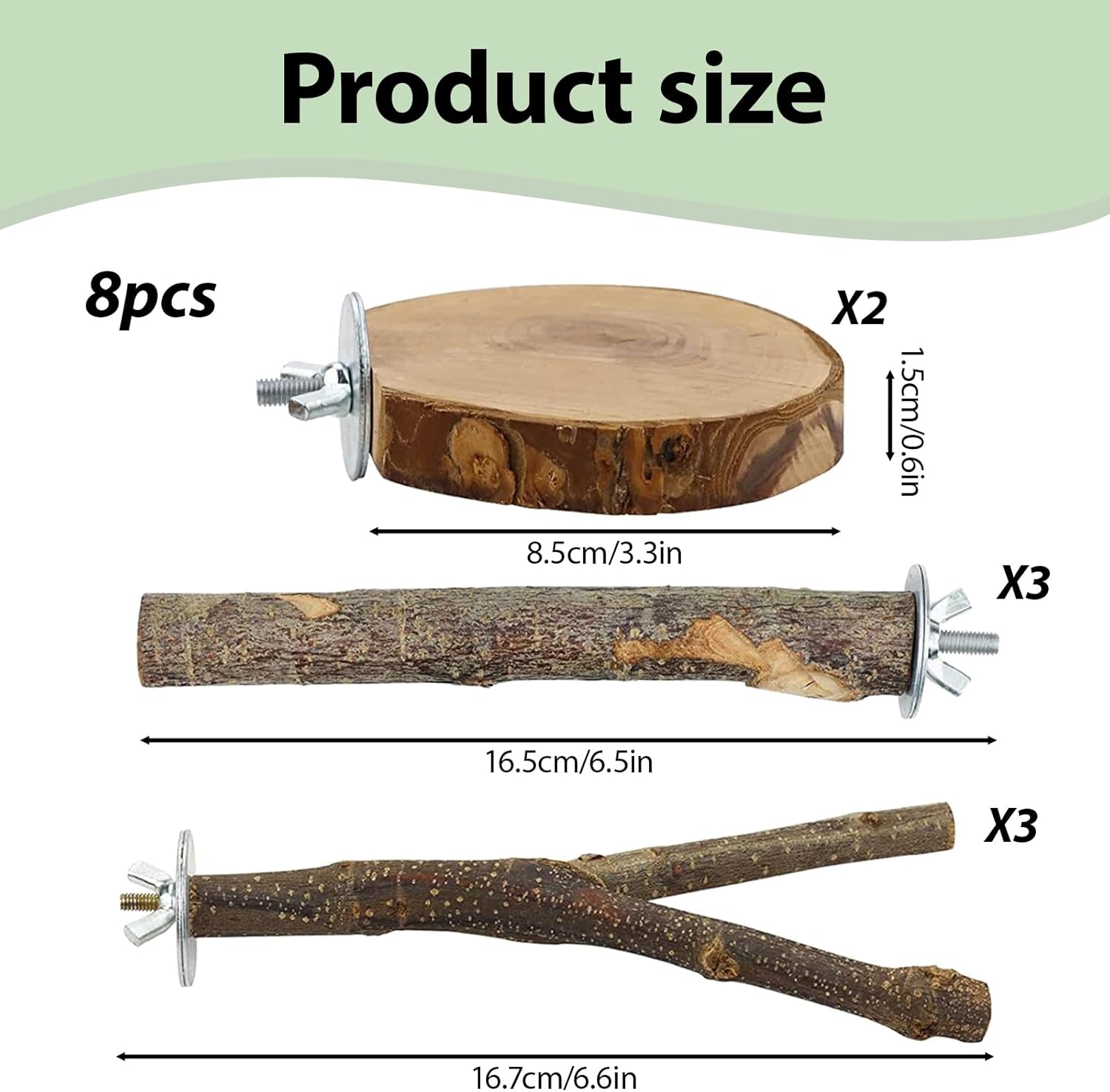 Measurement chart showing dimensions of wooden products with labels and measurements at Pet Servo
