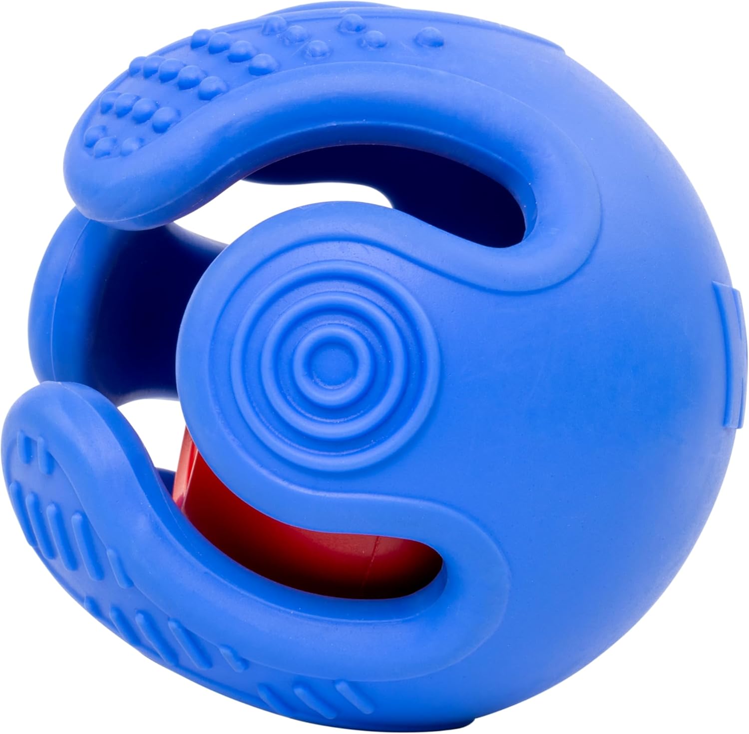 Blue dog toy with a red interior on a white background at Pet Servo