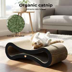 Pawz Scratcher Lounging Calming Bed for Indoor Large Cats with Organic Catnip at Pet Servo