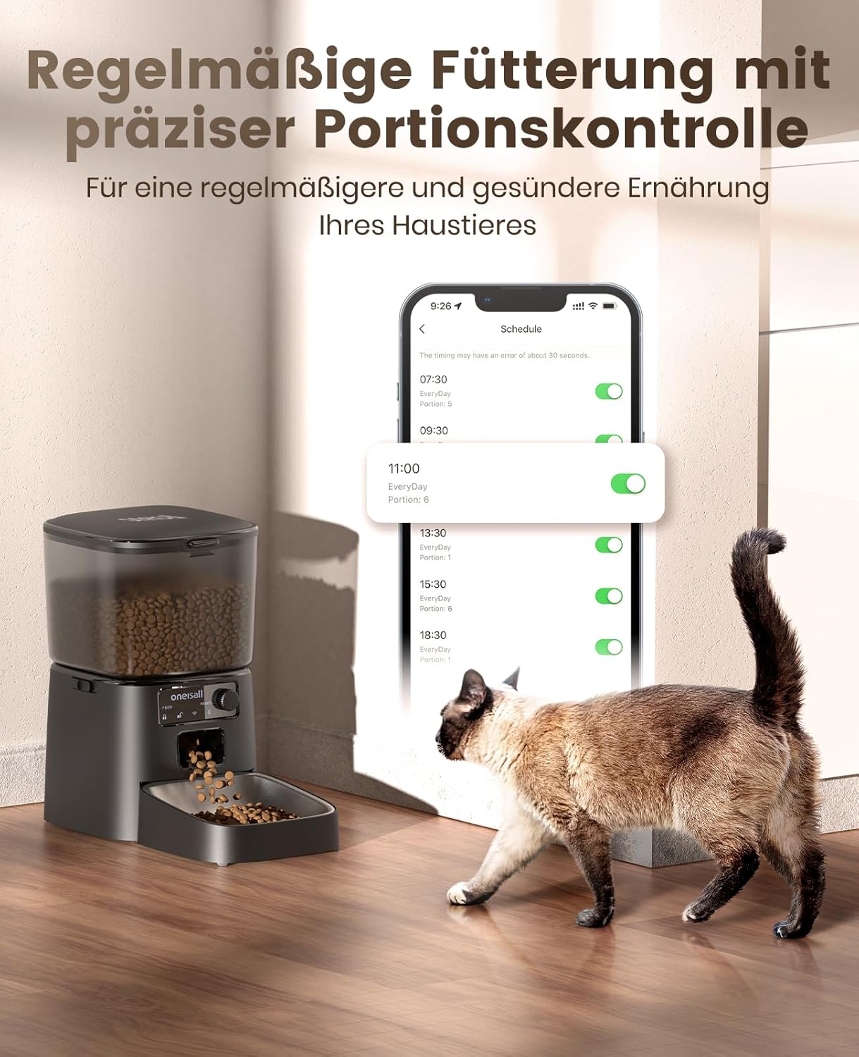 Buy oneisall - 3.5L Automatic Cat Feeder (Black) at Pet Servo