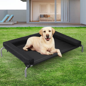 PaWz Elevated Dog Cat Bed Trampoline Hammock Raised Heavy Duty (Black) at Pet Servo