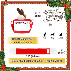 NAMSAN - Pet Reindeer Costume with Red Scarf for Christmas New Year Party at Pet Servo