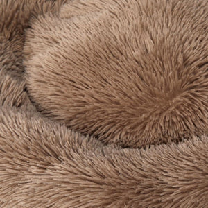 Close-up of brown fluffy fabric texture at Pet Servo