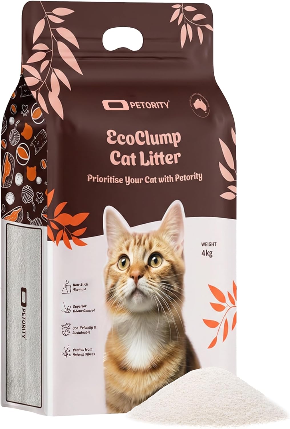 Petrofit EcoClump Cat Litter packaging with a cat on the front at Pet Servo