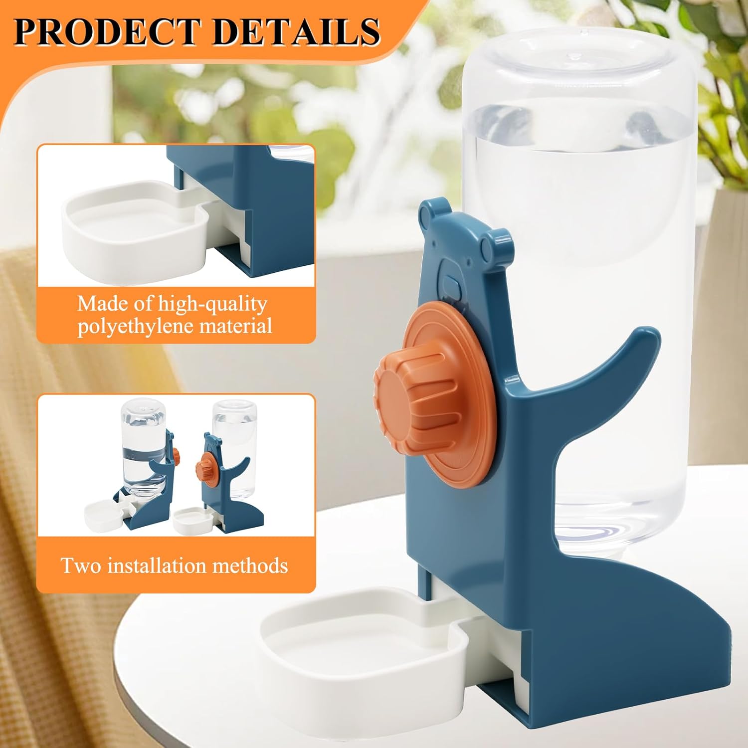 Pet water dispenser with high-quality polyethylene material on a blurred background at Pet Servo