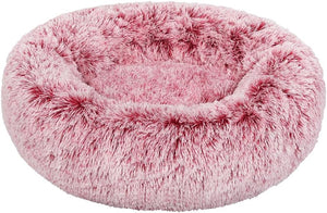 PaWz - Dog Cat Soft Warm Washable Kennel Round Calming Donut Bed (Pink) at Pet Servo