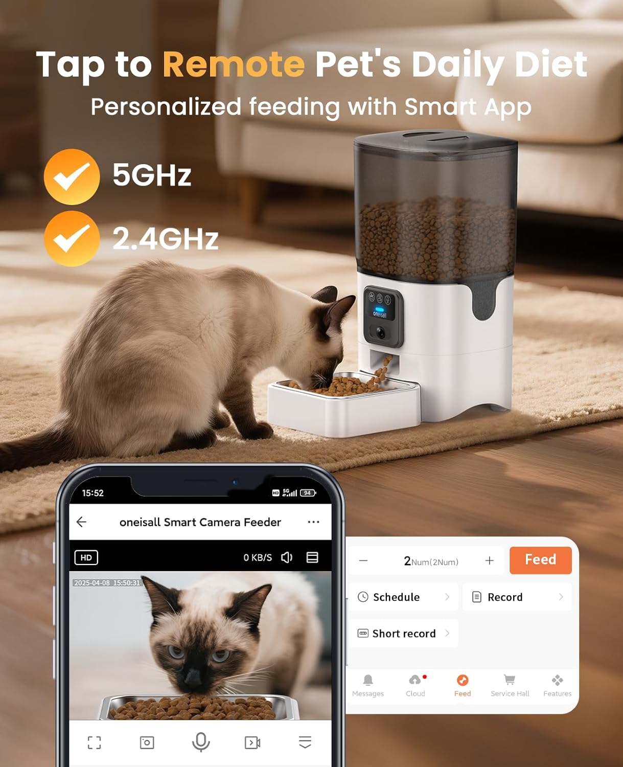 Buy oneisall - Automatic 5G WiFi Smart Pet Feeder at Pet Servo