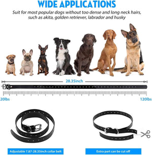 Dog collar with measurement chart and dogs showing适用范围 at Pet Servo