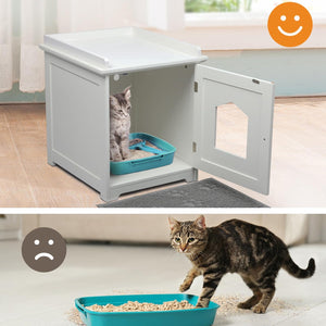 Buy PaWz Indoor Wooden Cat Litter Box with Mat Enclosure at Pet Servo