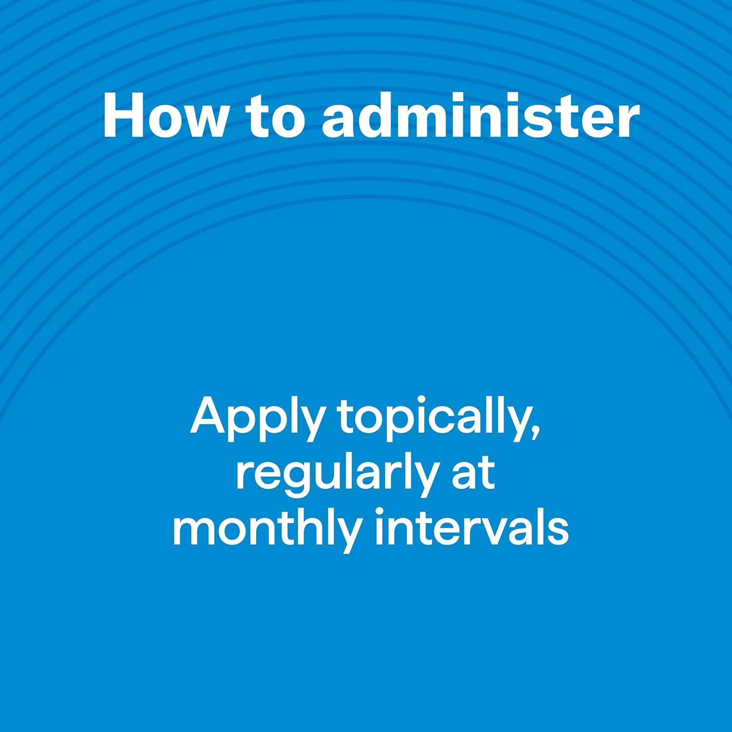 Blue background with white text on how to administer a product at Pet Servo