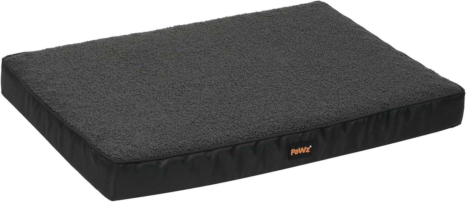 Black pet bed with 'Pawz' branding on a white background at Pet Servo
