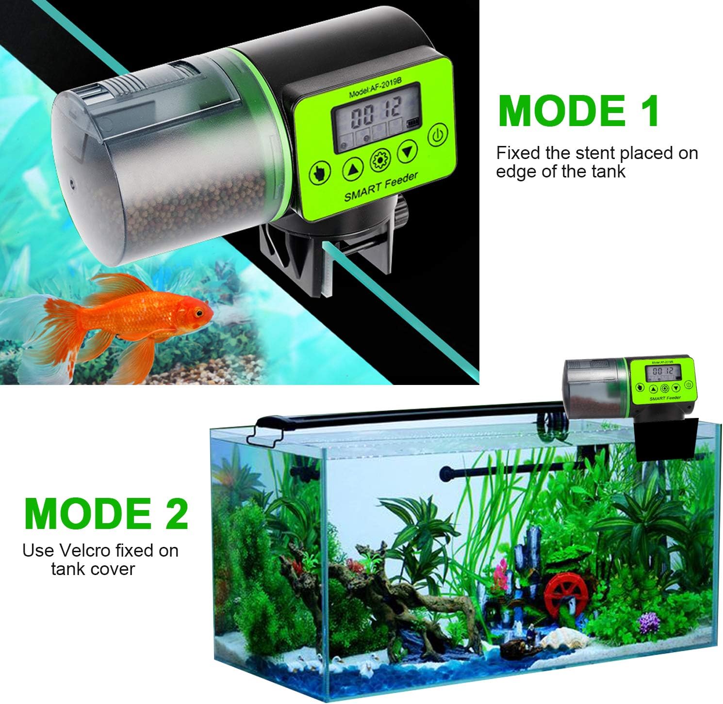 Aquarium filter with digital display and modes for installation in an aquarium at Pet Servo
