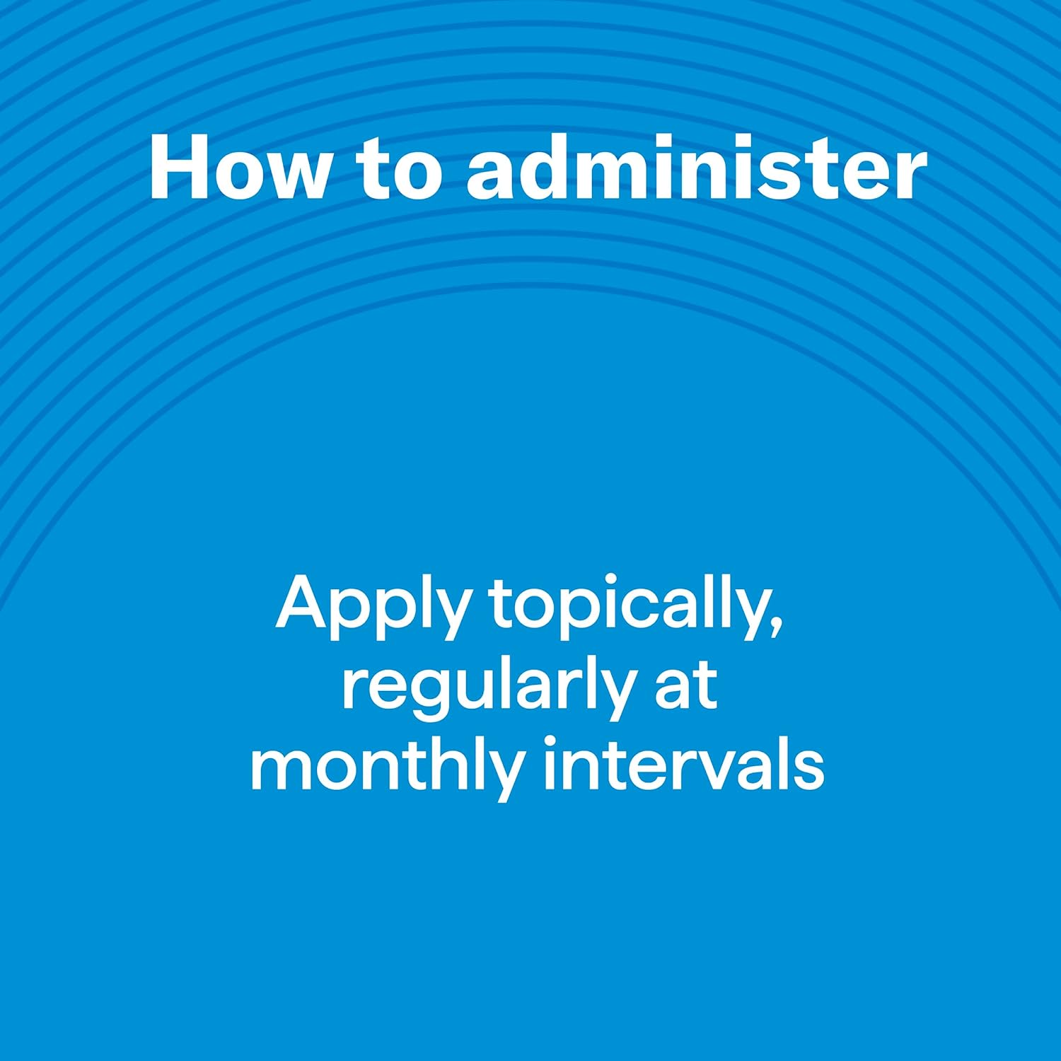 Blue background with white text on how to administer a product at Pet Servo