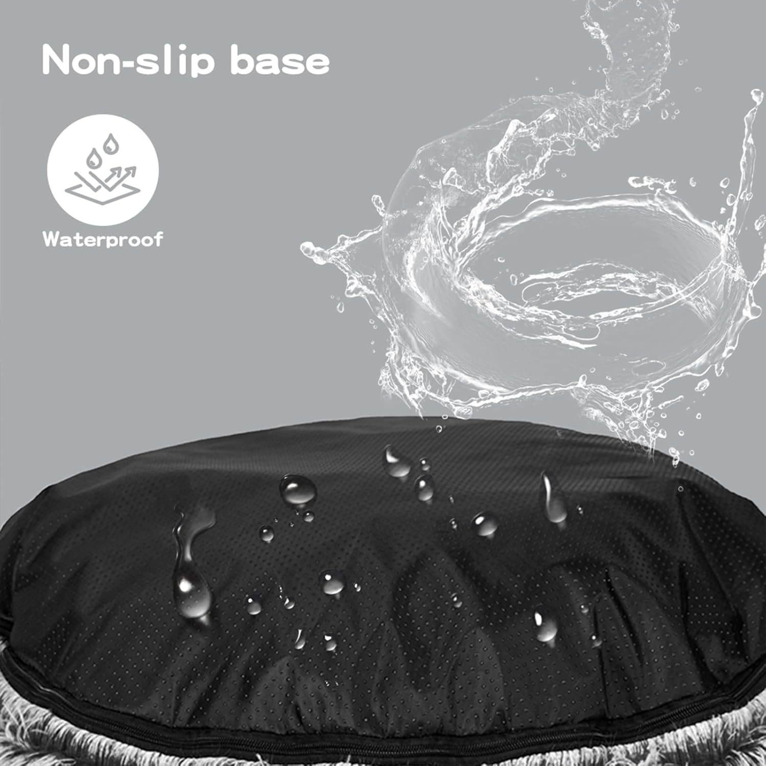 PaWz Dog Cat Fluffy Donut Calming Nest Bed with Removable Machine Washable Cover (Charcoal) at Pet Servo