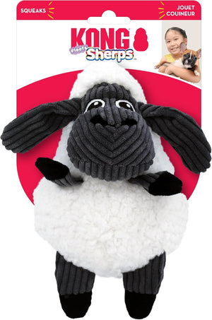 Kong Sheep dog toy with packaging featuring a child and dog at Pet Servo
