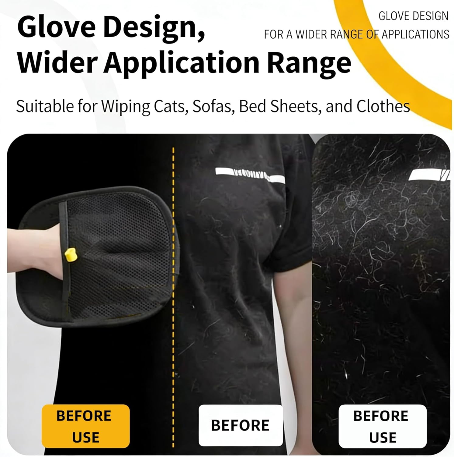 Glove design suitable for various applications with text and images of use cases at Pet Servo