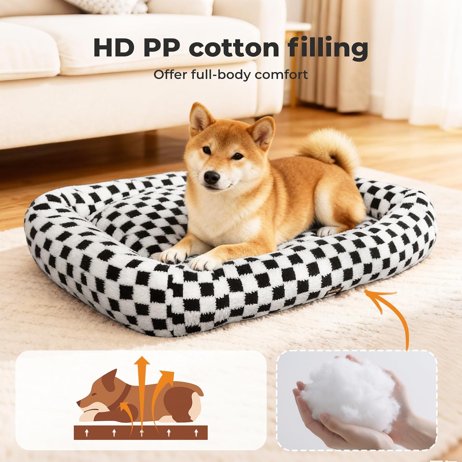 PaWz - Orthopedic Soft Calming Rectangle Pet Sofa Bed with Raised Edges at Pet Servo