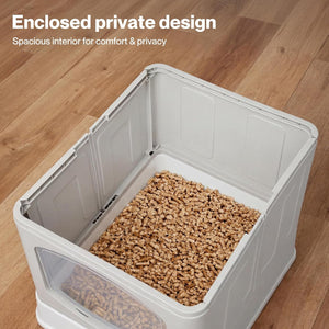 PaWz - Large Anti-Splashing Hooded Enclosed Cat Litter Tray, Plastic Cleaning Scoop at Pet Servo